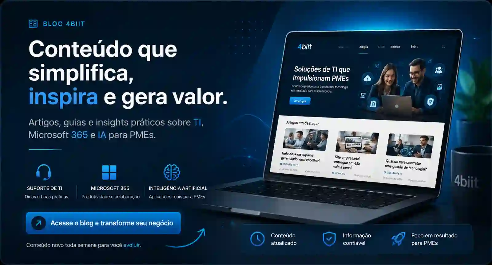 Blog 4biit — Artigos, guias e insights sobre TI, Microsoft 365 e IA para PMEs